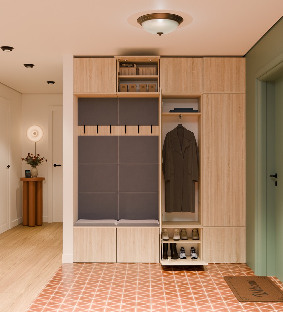 Garderobe HAGA IV/2Sz2W EICHE SONOMA 2x Schrank + 2x Kleiderpaneel – Produktabbildung 2