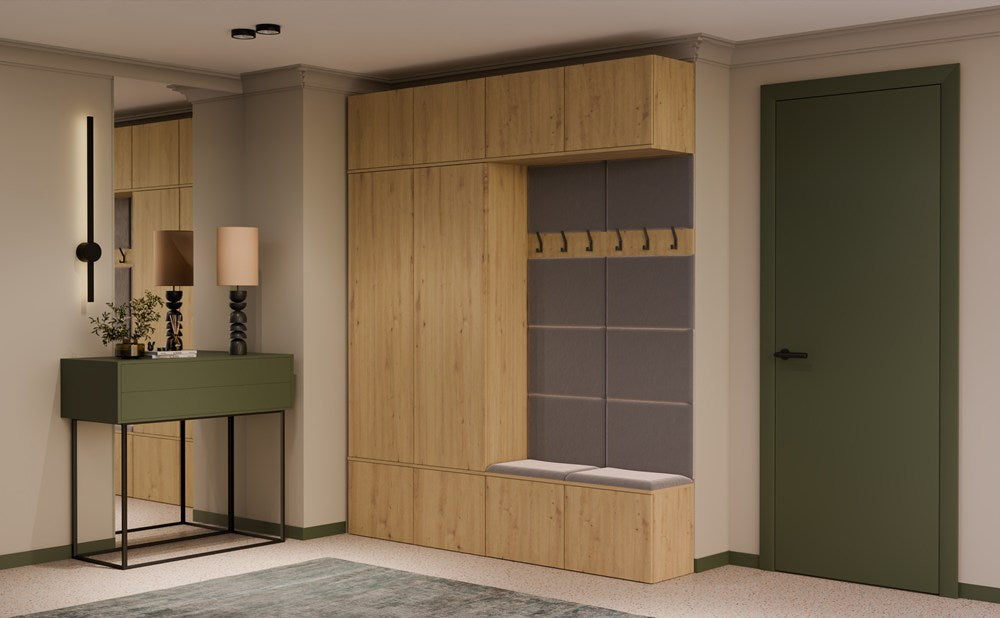 Garderobe HAGA IV/2Sz2W EICHE ARTISAN 2x Schrank + 2x Kleiderpaneel – Produktabbildung 2