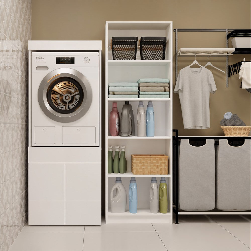 Badezimmerschrank für Waschmaschine oder Trockner POLA TWIN 1S WEISS Regal Schublade – Produktabbildung 2