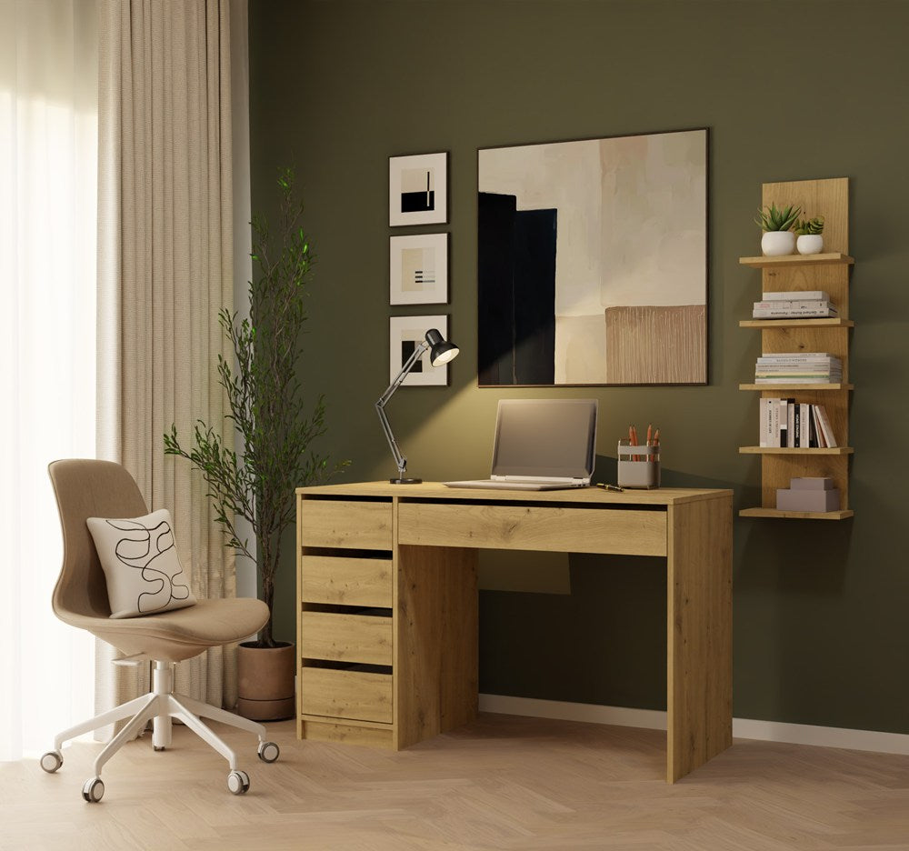 Hängeregal R5P 5 Ablagen für Bücher Büro Wohnzimmer Kinderzimmer EICHE ARTISAN – Produktabbildung 2