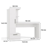 Set Schreibtisch + Regal COSMO WEISS – Produktabbildung 9