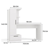 Set Schreibtisch + Regal COSMO WEISS – Produktabbildung 9