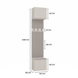 Garderobe Doppel-Kleiderpaneel HAGA II 2W KASCHMIR BEIGE – Produktabbildung 8