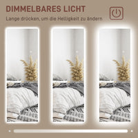 HOMCOM LED Ganzkörperspiegel, dimmbar, rahmenlos, Touch-Steuerung, 40 x 120 cm – Produktabbildung 5