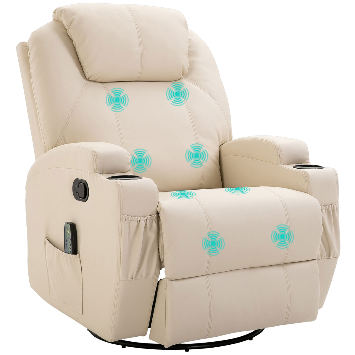 HOMCOM Massagesessel Elektrisch Relaxsessel Fernsehsessel Massagefunktion 5 Massage-Modi Liegefunktion