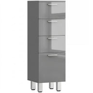 KleanKin Badezimmerschrank, Badschrank, 4 Schubladen, Spanplatte, glatt, Grau