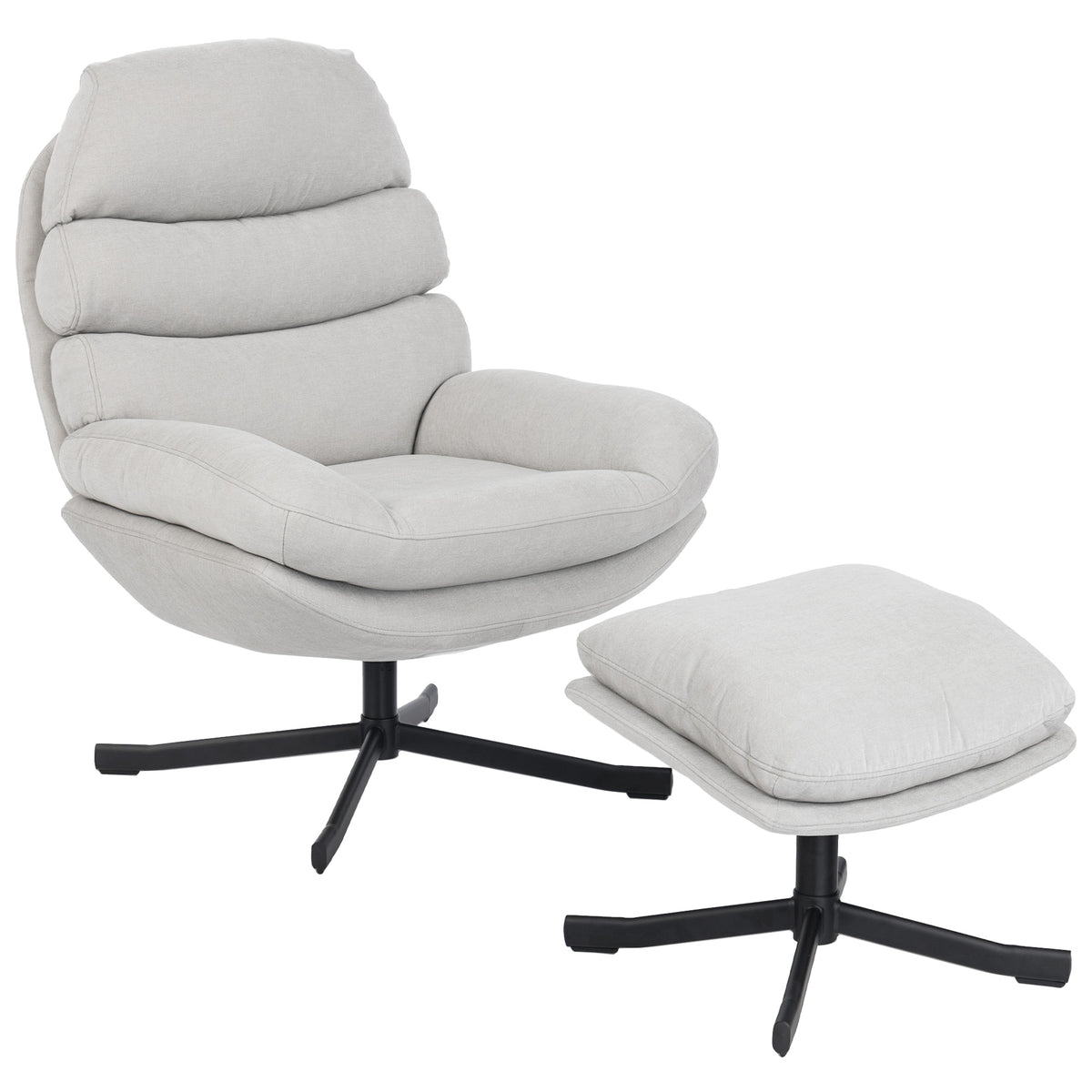 HOMCOM Relaxsessel mit Hocker Sessel Loungesessel mit Chenille-Stoff, Modern Fernsehsessel, 78 x 93 x 100 cm