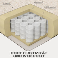 HOMCOM Zweisitzer-Sofa, komfortabel, 134x71x82 cm, Beige – Produktabbildung 6
