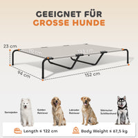 PawHut Hundeliege Outdoor, Erhöhtes Hundebett für große Hunde, mit Stahlrahmen, atmungsaktiv Netzgewebe – Produktabbildung 3
