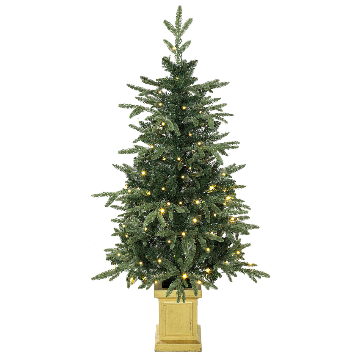HOMCOM Künstlicher Weihnachtsbaum, 120 cm Christbaum mit 110 LED-Beleuchtung 147 Spitzen, 2 Lichtfarben