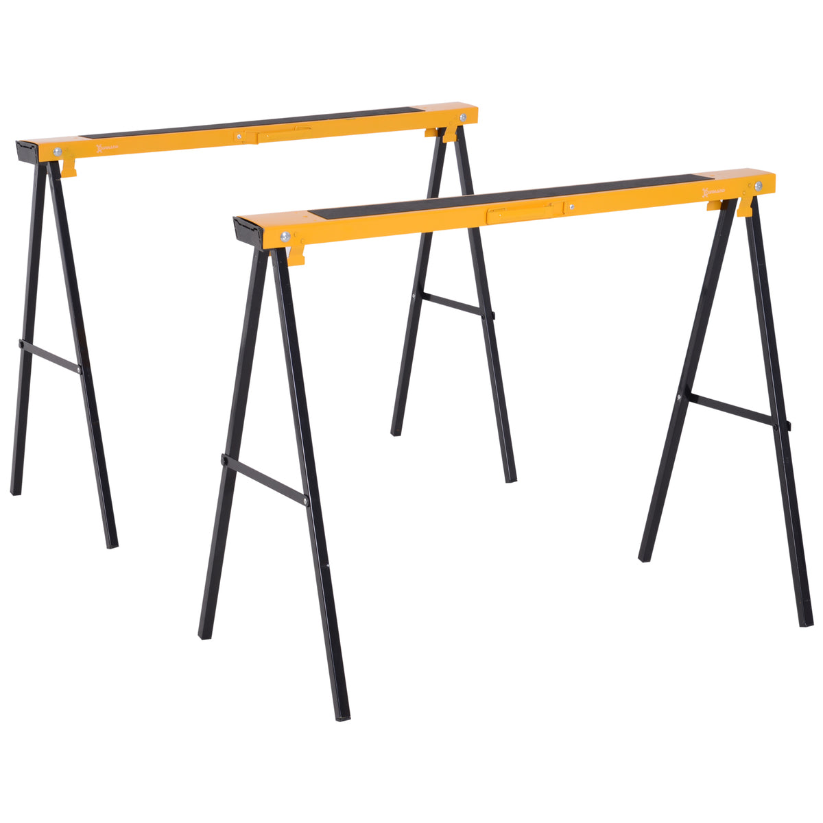 2er-Set Arbeitsbock, Handwerks-Ständer, bis zu 250 kg belastbar, Metall, Gelb