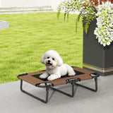 PawHut Erhöhtes Hundebett klappbar Haustierbett, Outdoor Hundeliege mit Netzdesign Kaffee Oxford 75 x – Produktabbildung 10