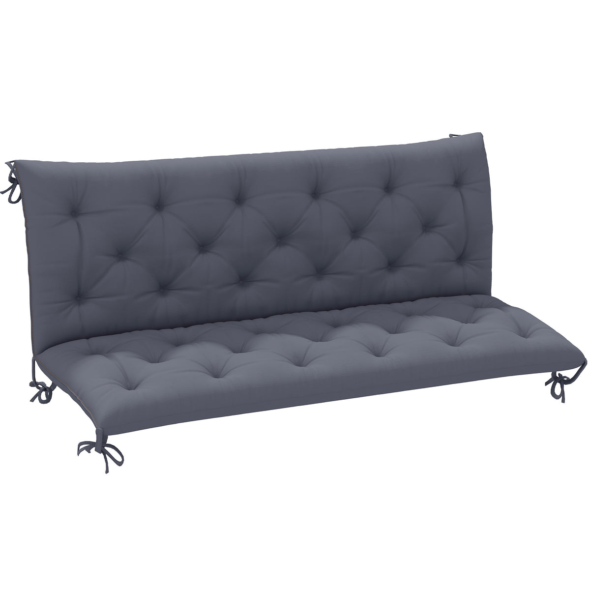 Outsunny 3 Sitzer Bankauflage 150 x 98 x 8 cm Sitzkissen mit Bändern Rückenkissen für Indoor/Outdoor Polster