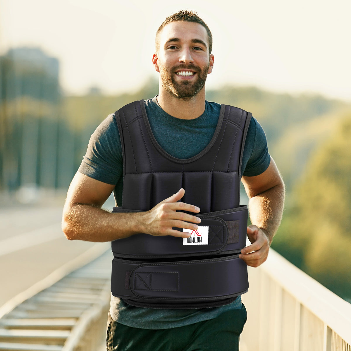 HOMCOM Gewichtsweste 20 KG verstellbare Trainingsweste mit herausnehmenbar Gewichten Schwarz – Produktabbildung 2