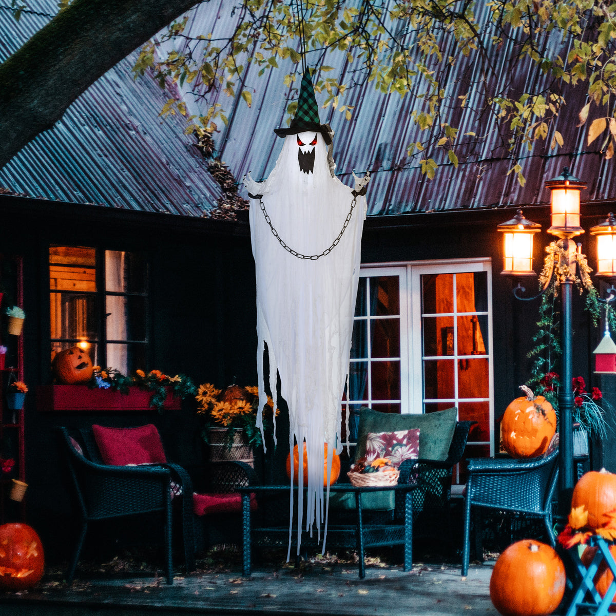 HOMCOM Geister-Dekoration für Halloween, Grusel-Heulen und Bewegung, batteriebetrieben – Produktabbildung 2