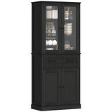 HOMCOM Küchenschrank, Buffet, Acrylfront, Schubladen, 76 x 40 x 182,5 cm, Schwarz – Produktabbildung 10
