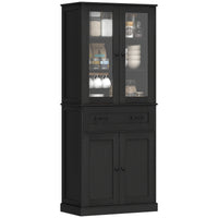 HOMCOM Küchenschrank, Buffet, Acrylfront, Schubladen, 76 x 40 x 182,5 cm, Schwarz – Produktabbildung 10