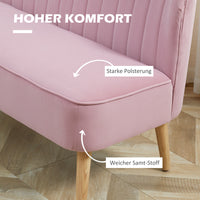 HOMCOM Sofa 2-Sitzer Stoffsofa Couch Polstersofa Loungesofa breit Rosa – Produktabbildung 4