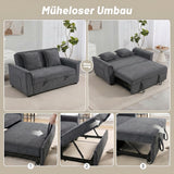HOMCOM Futon-Schlafsofa, verstellbare Rückenlehne, 2-Sitzer mit 2 Kissen, Dunkelgrau – Produktabbildung 4
