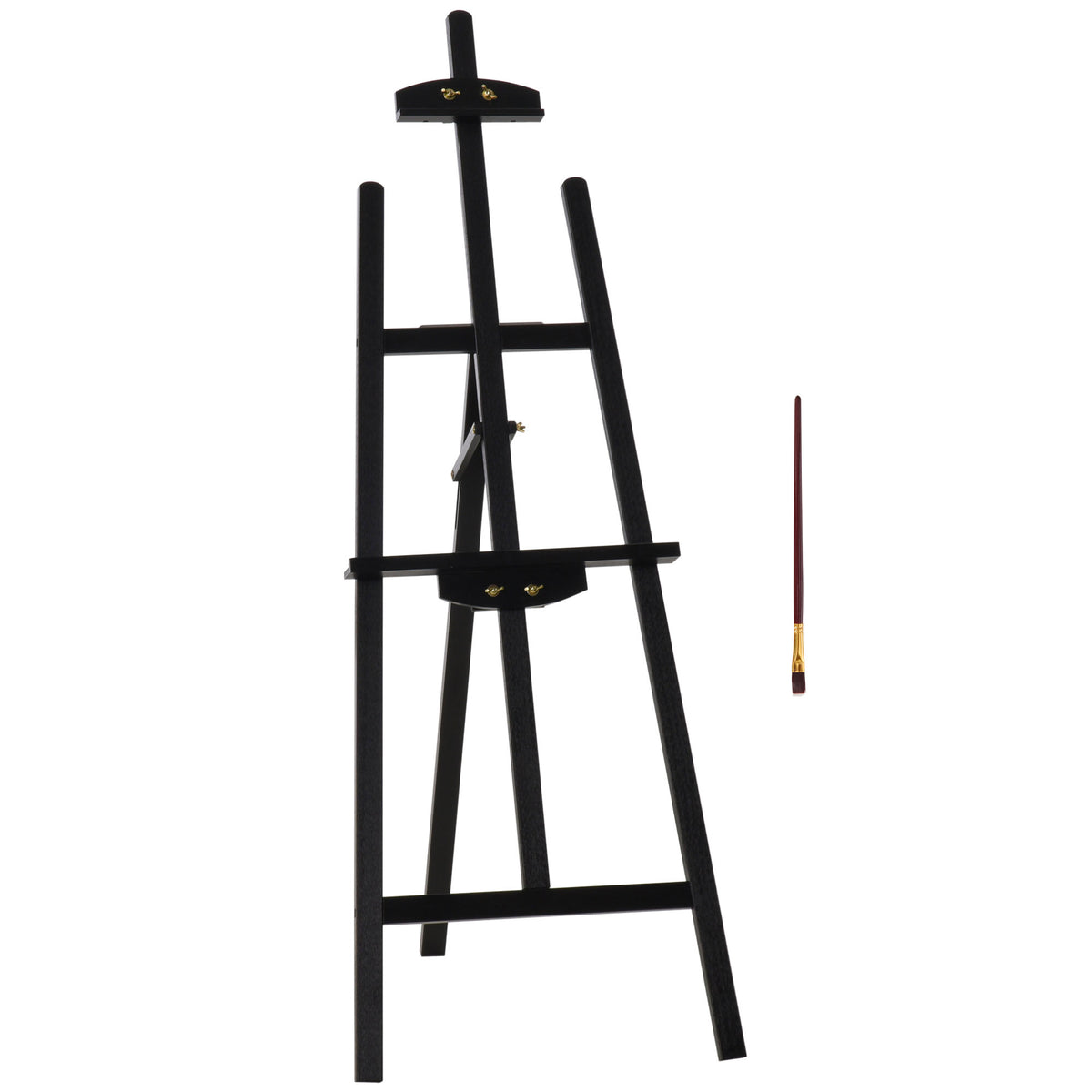 HOMCOM Staffelei Holz 134,5 cm hoch Holzstaffelei für Leinwände bis 108 cm Feldstaffelei Atelierstaffelei für