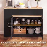 HOMCOM Sideboard, Buffet, großes Schrankfach, 3-stufiges Regal, Schublade, schwarz, 110 x 29,5 x 82cm – Produktabbildung 5