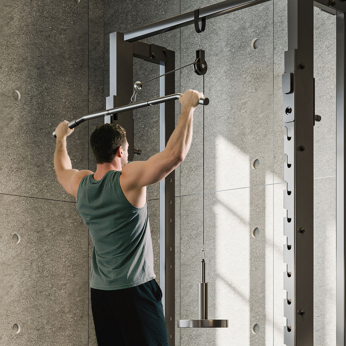 Fitness Latzug Gym Fitnesssgeräte Kabelzug Pulley System Arm Krafttraining für Zuhause – Produktabbildung 2