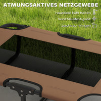 PawHut Erhöhtes Hundebett klappbar Haustierbett, Outdoor Hundeliege mit Netzdesign Kaffee Oxford 75 x 51 – Produktabbildung 7