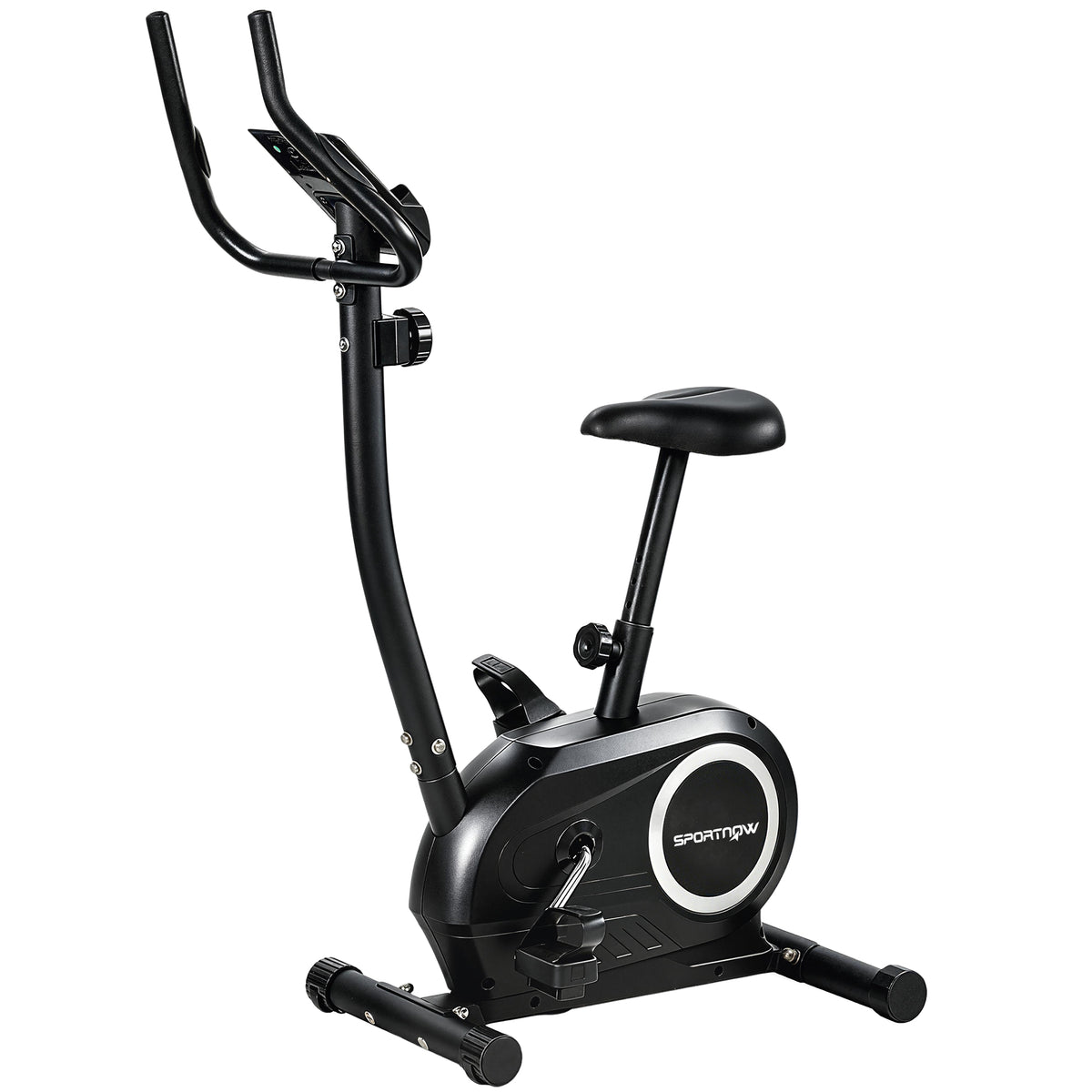 Heimtrainer Fahrrad Höhenverstellbar Hometrainer mit APP Magnetwiderstand LCD-Monitor Pulssensoren