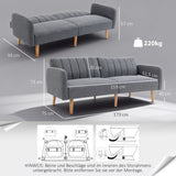 HOMCOM Schlafsofa, 2-Sitzer Stoffsofa, Sofa mit Schlaffunktion, leinenartiges Polyester, Kautschukholz – Produktabbildung 3