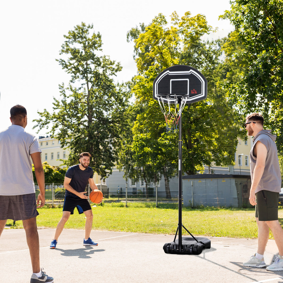 HOMCOM Basketballkorb Outdoor für Jugendliche, 160-210 cm Höhenverstellbarer Basketballständer mit – Produktabbildung 2