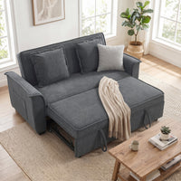 HOMCOM Futon-Schlafsofa, verstellbare Rückenlehne, 2-Sitzer mit 2 Kissen, Dunkelgrau – Produktabbildung 2