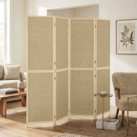 HOMCOM Paravent mit 4 Paneelen, faltbare Trennwand aus handgeflochtenem Bambus, 180 x 180 cm, Natur – Produktabbildung 2