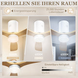 HOMCOM Deckenventilator mit LED-Licht, 6 Geschwindigkeiten, Fernbedienung, Hellbraun – Produktabbildung 4