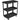 HOMCOM Werkstattwagen mit 3 Ablagen und Seitenhalter, 4 Rollen, 70,5 x 35 x 82,5 cm, Schwarz
