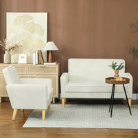 HOMCOM 2-Sitzer-Sofa, Doppelsitzsofa mit Kautschukholzbeinen, Polstersofa für Wohnzimmer, Schlafzimmer – Produktabbildung 9