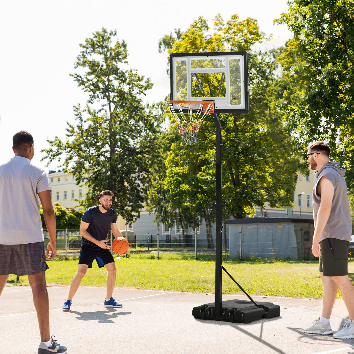 HOMCOM Basketballständer mit Rädern rollbar 210-260 cm höhenverstellbar Basketballkorb mit Ständer – Produktabbildung 2