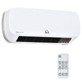 HOMCOM Heizlüfter zur Wandmontage 2000W mit Fernbedienung 2 Heizmodus LED-Display 12h Timer für Badezimmer