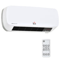 HOMCOM Heizlüfter zur Wandmontage 2000W mit Fernbedienung 2 Heizmodus LED-Display 12h Timer für Badezimmer